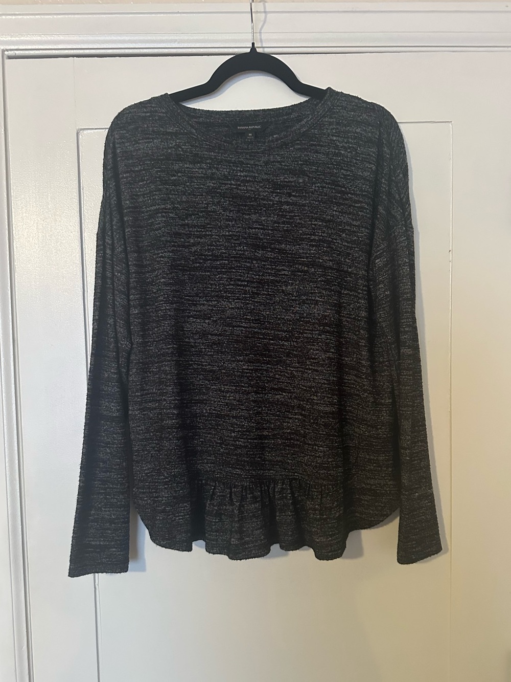 Banana Republic Heathered Grey Peplum Long Sleeve